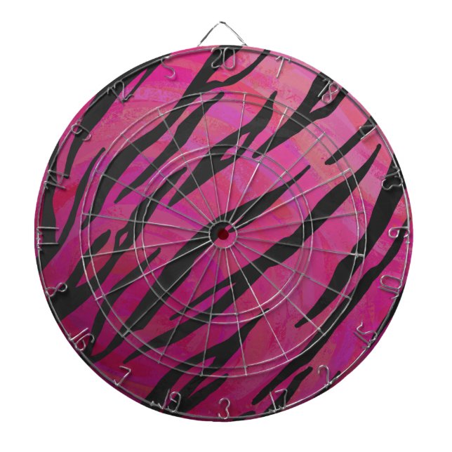 Tiger Hot Pink und Black Print Dartscheibe (vorne)