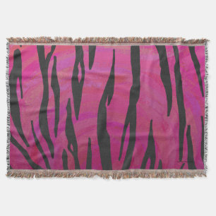 Tiger Hot Pink und Black Print Decke