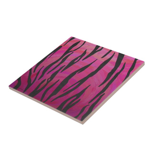 Tiger Hot Pink und Black Print Fliese (Seite)