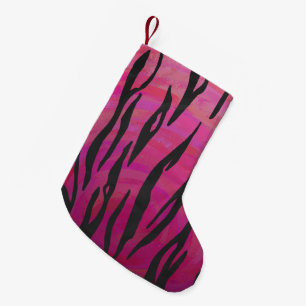 Tiger Hot Pink und Black Print Kleiner Weihnachtsstrumpf