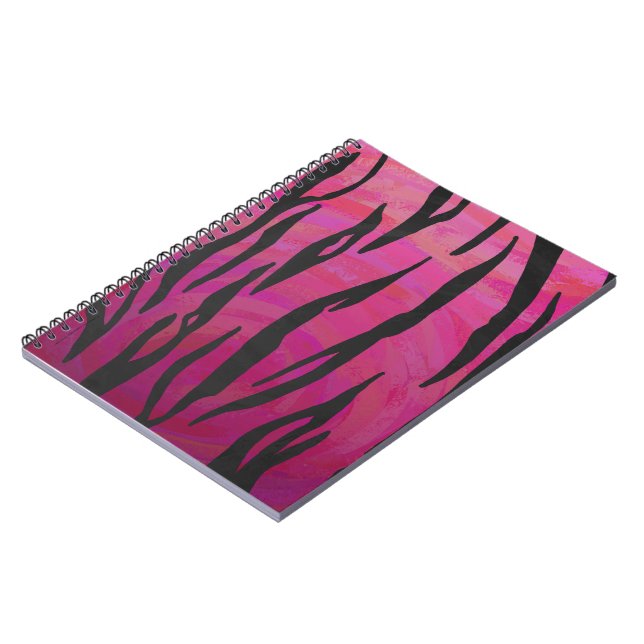 Tiger Hot Pink und Black Print Notizblock (Linke Seite)