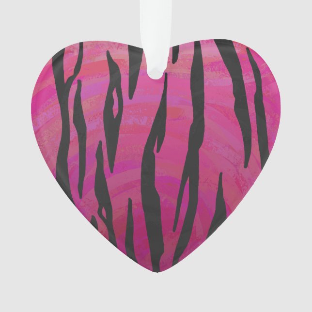 Tiger Hot Pink und Black Print Ornament (Vorderseite)