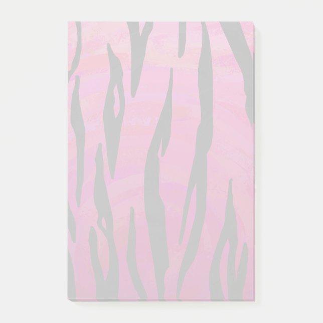 Tiger Hot Pink und Black Print Post-it Klebezettel (Vorderseite)