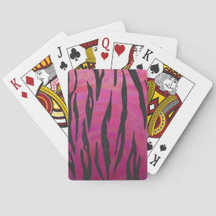 Tiger Hot Pink und Black Print Spielkarten