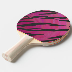 Tiger Hot Pink und Black Print Tischtennis Schläger