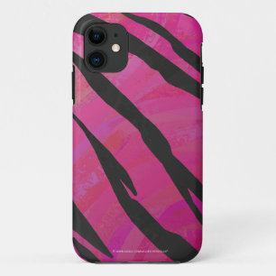Tiger Hot Pink und Schwarz Druck iPhone 11 Hülle