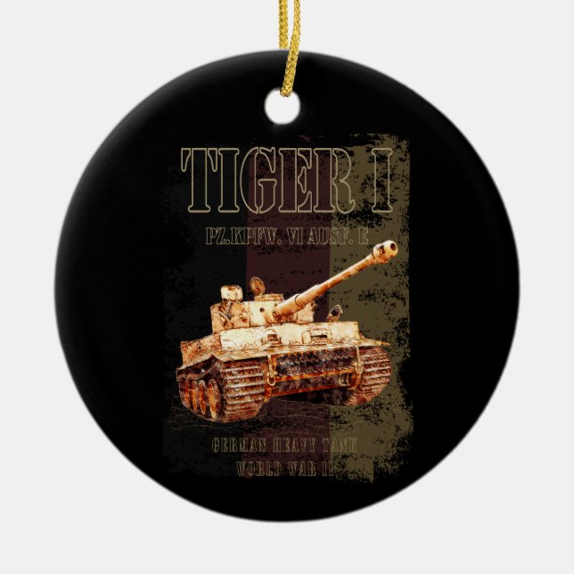 Tiger I - Deutscher Hochtank WWII mit deutscher Fl Keramik Ornament (Vorne)