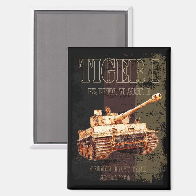 Tiger I - Deutscher Hochtank WWII mit deutscher Fl Magnet (Vorderseite/Rückseite)