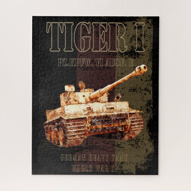 Tiger I - Deutscher Hochtank WWII mit deutscher Fl Puzzle (Vertikal)