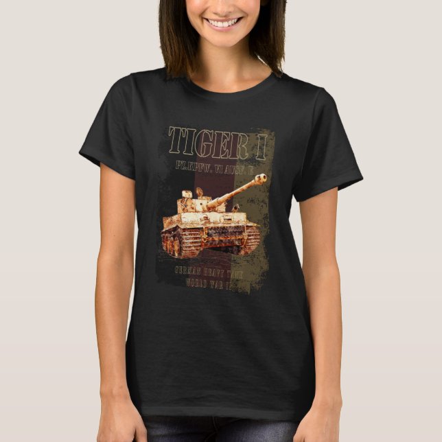 Tiger I - Deutscher Hochtank WWII mit deutscher Fl T-Shirt (Vorderseite)