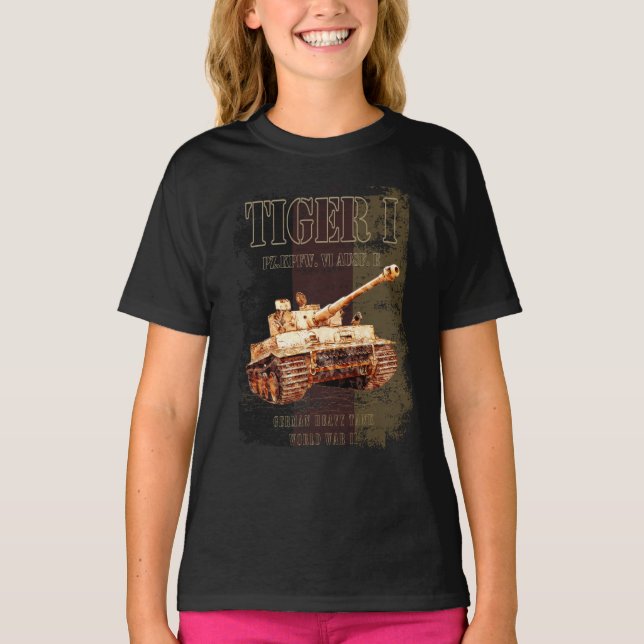 Tiger I - Deutscher Hochtank WWII mit deutscher Fl T-Shirt (Vorderseite)