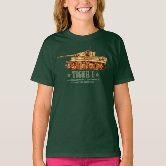 Tiger I. Weltkrieg Zweiter deutscher Panzer T-Shirt (Vorderseite)