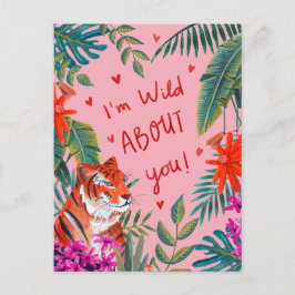 Tiger Ich bin verrückt nach dir pink valentiner Ta Postkarte