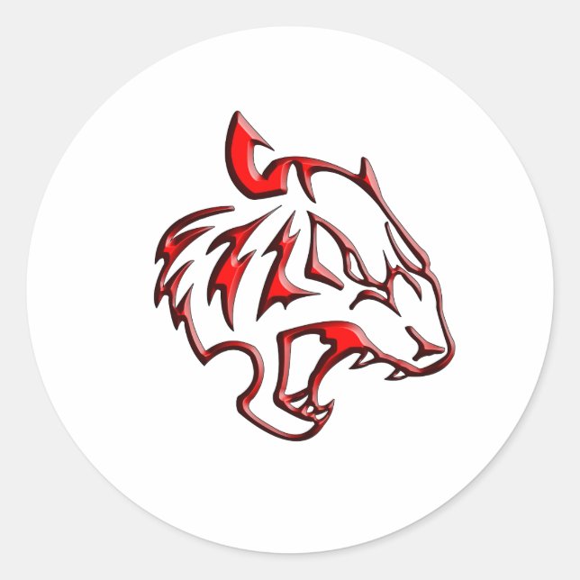 Tiger Icon Runder Aufkleber (Vorderseite)