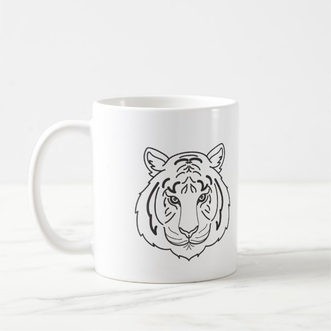 Tiger Illustration Kaffeetasse (Links)