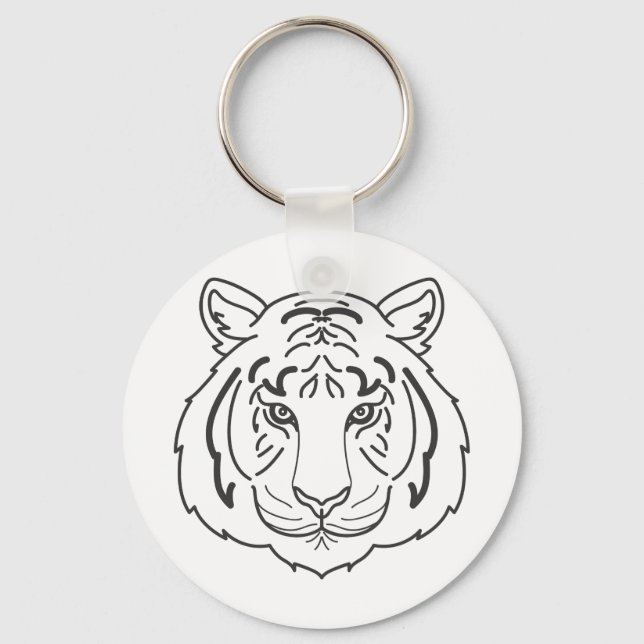 Tiger Illustration Schlüsselanhänger (Vorderseite)