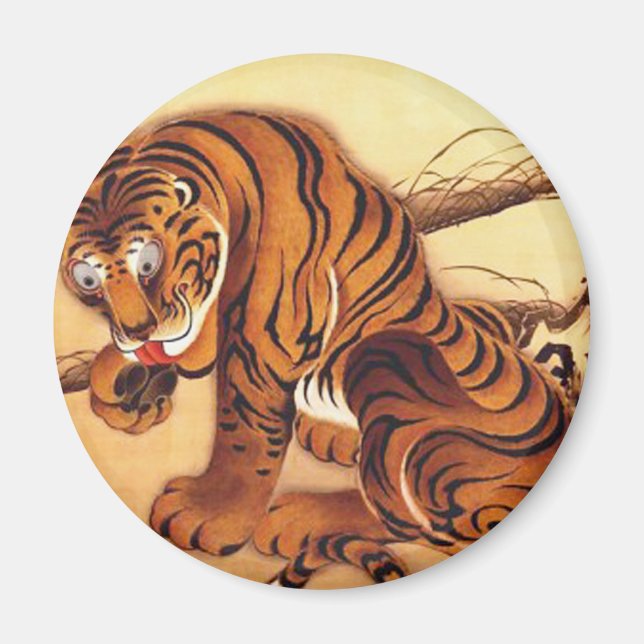 Tiger Illustration von Ito Jakuchu Magnet (Vorne)