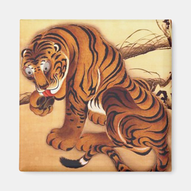 Tiger Illustration von Ito Jakuchu Magnet (Vorne)