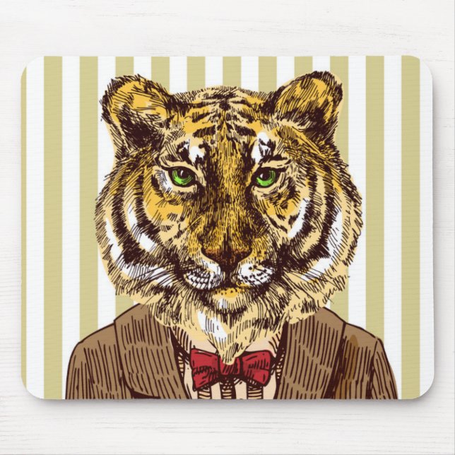 Tiger Im Abendanzug Mousepad (Vorne)