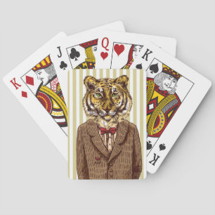Tiger Im Abendanzug Spielkarten