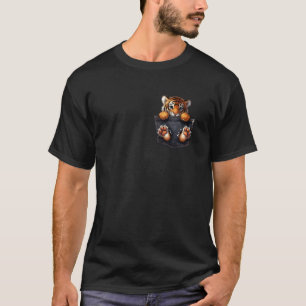 Tiger im Baby-Taschen-Tiger-Schauen Süßer Lustiger T-Shirt