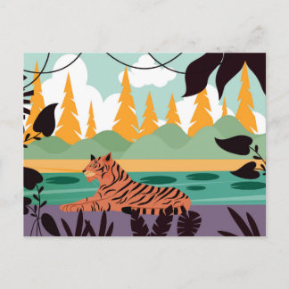 Tiger im Dschungel 2 Postkarte