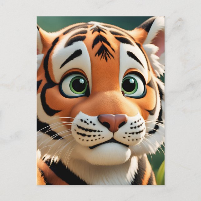 Tiger im Dschungel Anime, Postüberqueren Postkarte (Vorderseite)