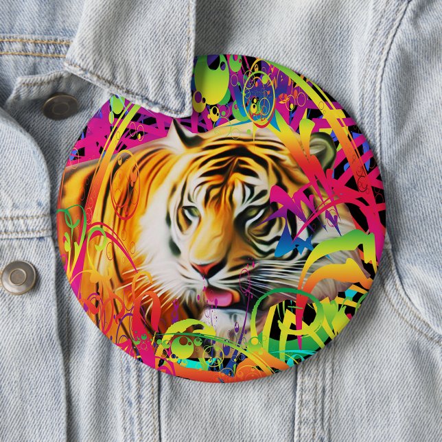 Tiger im Dschungel Knopf Button (Beispiel)