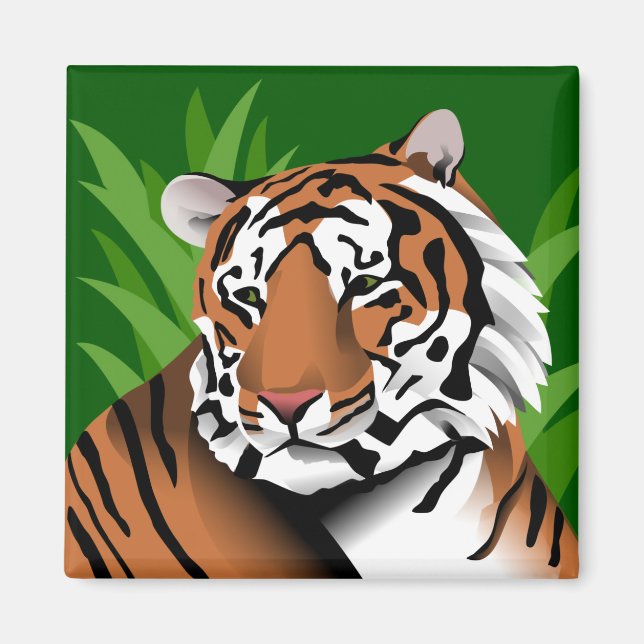 Tiger im Dschungel Magnet (Vorne)