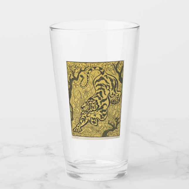 Tiger im Dschungel (Wild Animal) (von Paul Ranson) Glas (Vorderseite)