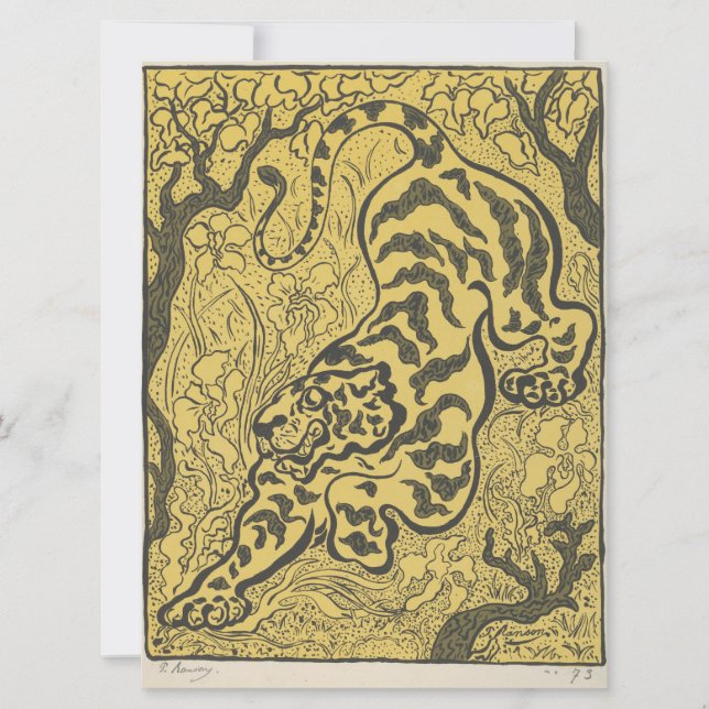 Tiger im Dschungel (Wild Animal) (von Paul Ranson) Karte (Vorderseite)