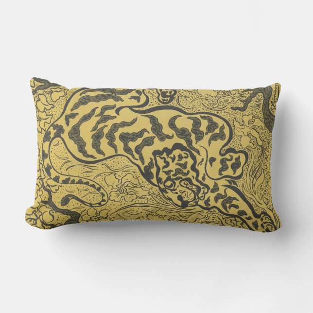 Tiger im Dschungel (Wild Animal) (von Paul Ranson) Lendenkissen (Vorderseite)