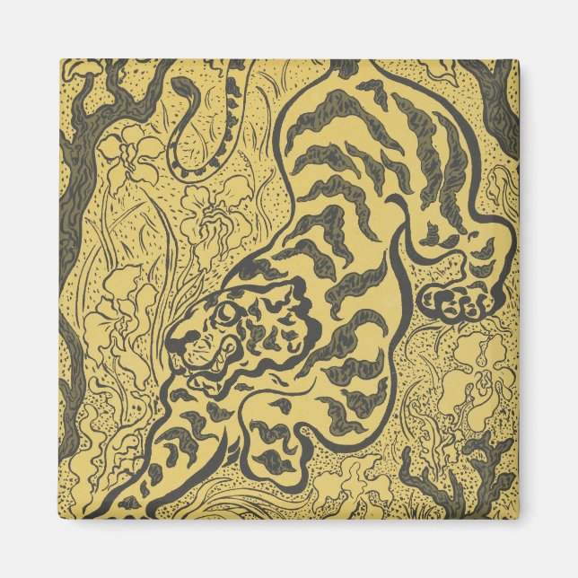 Tiger im Dschungel (Wild Animal) (von Paul Ranson) Magnet (Vorne)