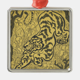 Tiger im Dschungel (Wild Animal) (von Paul Ranson) Ornament Aus Metall