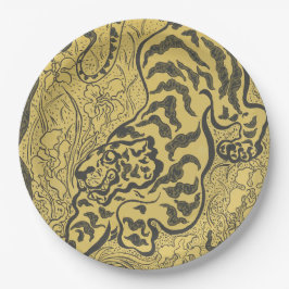 Tiger im Dschungel (Wild Animal) (von Paul Ranson) Pappteller