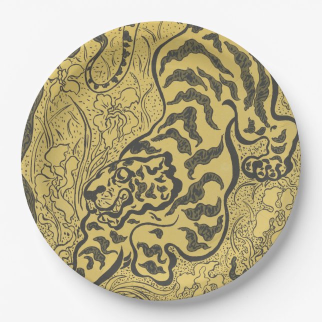 Tiger im Dschungel (Wild Animal) (von Paul Ranson) Pappteller (Vorderseite)