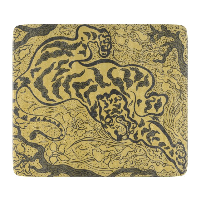 Tiger im Dschungel (Wild Animal) (von Paul Ranson) Schneidebrett (Vorderseite)