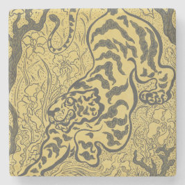 Tiger im Dschungel (Wild Animal) (von Paul Ranson) Steinuntersetzer