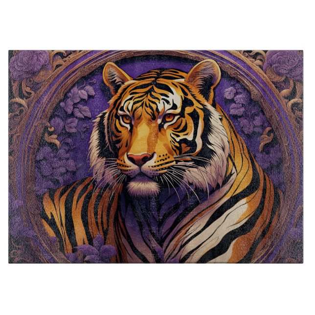 Tiger im lila schneidebrett (Vorderseite)