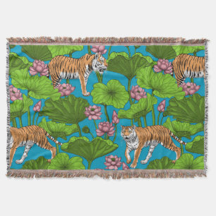 Tiger im rosa Lotusteich Decke