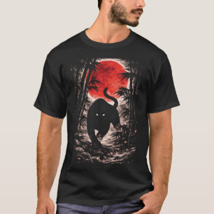 Tiger im roten Mondwald - japanische Tierkunst T-Shirt