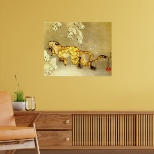 Tiger im Schnee Katsushika Hokusai 1849 Poster