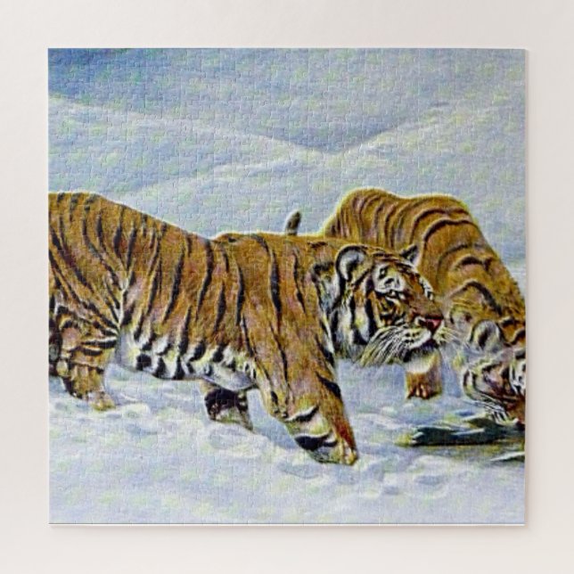 "Tiger im Schnee" Puzzle (Vertikal)