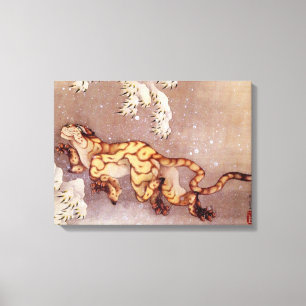 Tiger im Schnee von Hokusai Leinwanddruck