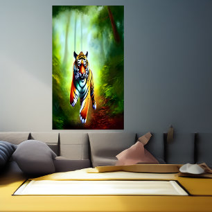 Tiger im Wald   AI Art Poster
