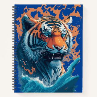Tiger im Wasser, cooles Notebook für die Schule Notizbuch