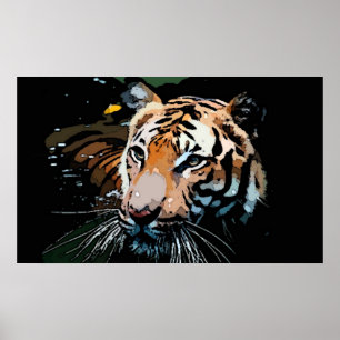 Tiger im Wasser Poster