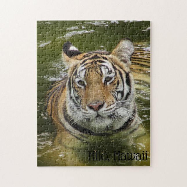Tiger im Wasser Puzzle (Vertikal)