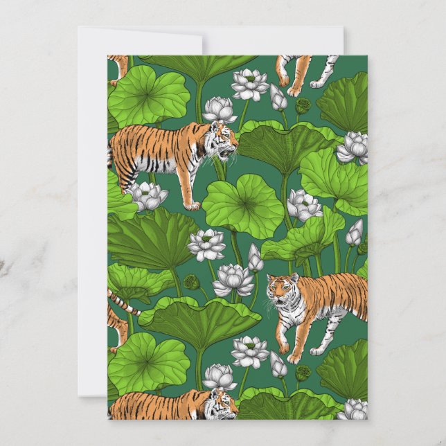 Tiger im weißen Lotusteich (Vorderseite)