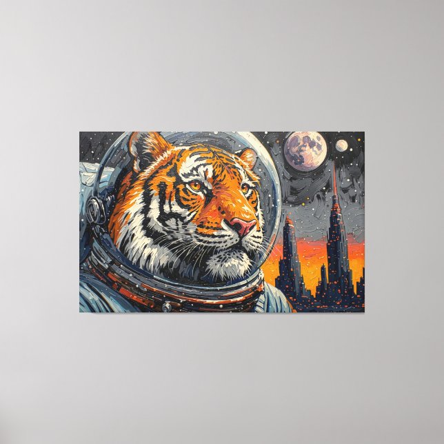 TIGER IM WELTALL-2 LEINWANDDRUCK (Vorderseite)
